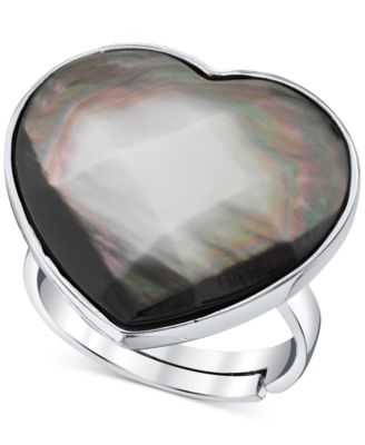 Macy's - Mother-of-Pearl Heart Ring in Sterling Silver