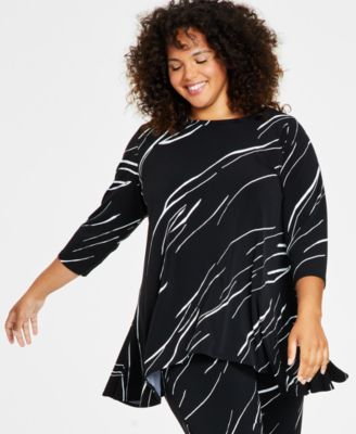 Alfani - Plus Size Printed Swing Top