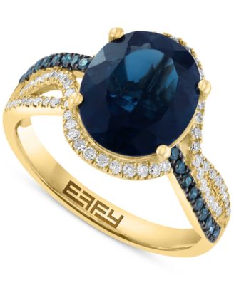 EFFY Collection - London Blue Topaz (4-1/6 ct. t.w.) & Diamond (1/3 ct. t.w.) Ring in 14k Gold