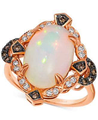 Le Vian - Neopolitan Opal (3-1/5 ct. t.w.) & Diamond (x ct. t.w.) Halo Ring in 14k Rose Gold