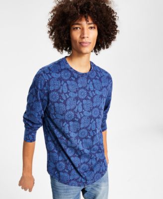 Sun + Stone - Men's Bandana-Print Long-Sleeve T-Shirt