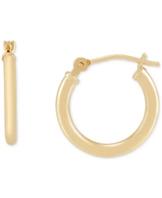 Macy's - Polished Tube Small Hoop Earrings in 14k Gold, 15mm