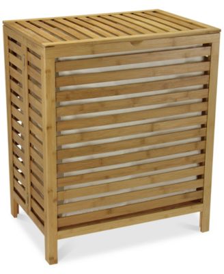 Household Essentials - Slotted Bamboo Hamper