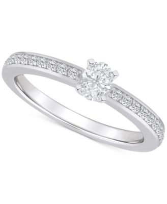 Macy's - Diamond Oval Engagement Ring (1/2 ct. t.w.) in 14k Gold