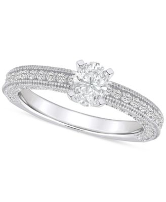 Macy's - Diamond Oval Engagement Ring (1-1/5 ct. t.w.) in 14k Gold