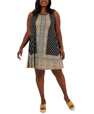 Style & Co - Plus Size Printed Sleeveless Flip-Flop Dress