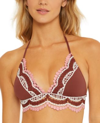 Becca - Women's Delilah Scallop-Crochet Halter Swim Top