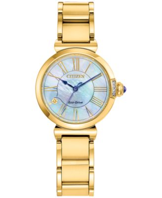 Citizen - Women's Diamond Accent Gold-Tone Stainless Steel Bracelet Watch 30mm