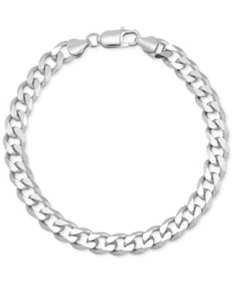 Macy's - Men's Curb Chain Bracelet in Sterling Silver