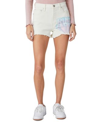 Lucky Brand - Women's Pink Floyd High Rise Denim Mom Shorts