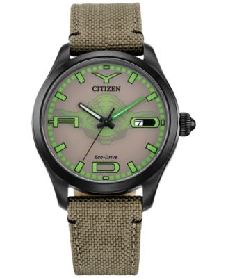 Citizen - Men's Star Wars Yoda Beige Nylon Strap Watch 42mm