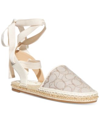 COACH - Women's Corrine Ankle-Tie Espadrille Flats