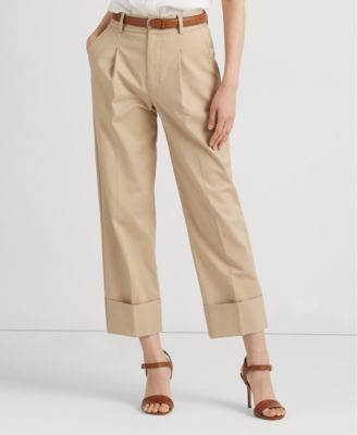 Lauren Ralph Lauren - Double-Faced Stretch Cotton Ankle Pants