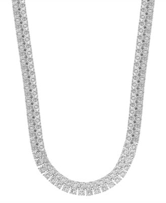 Macy's - Men's Diamond 24" Double Row Necklace (1 ct. t.w.) in Sterling Silver