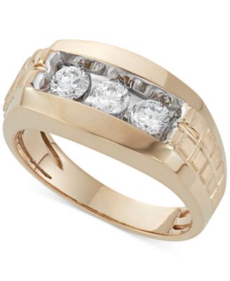 Macy's - Men's Diamond Trinity Ring (1 ct. t.w.) in 10K Gold
