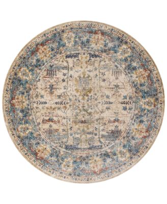 Spring Valley Home - Anastasia AF-07 Sand/Light Blue 5'3" Round Rug