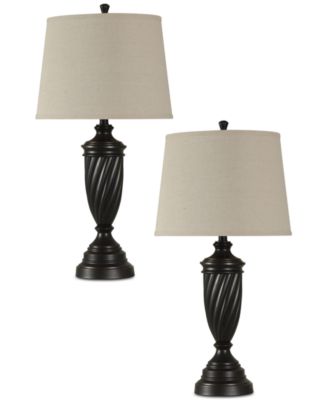 StyleCraft - Set of 2 Bronze-Tone Table Lamps