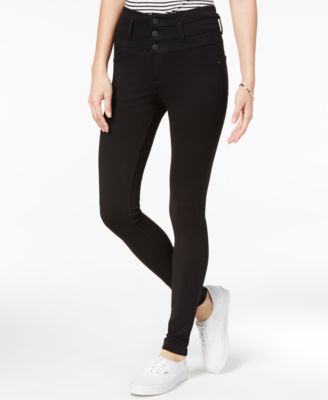 Celebrity Pink - Juniors' High-Waist Black Wash Skinny Ponte Pant