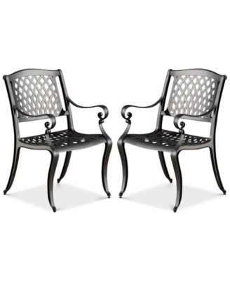 Noble House - Orven Set of 2 Cast Aluminun Outdoor Chairs, Direct Ship