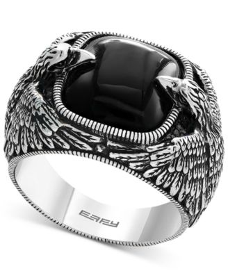 EFFY Collection - Men's Onyx Eagle Ring (10 ct. t.w.) in Sterling Silver