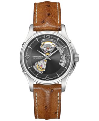 Hamilton - Men's Swiss Automatic Jazzmaster Brown Leather Strap Watch 40mm
