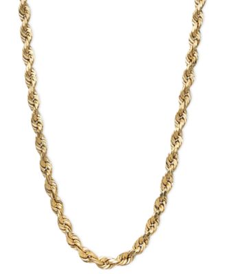 Macy's - 14k Gold Necklace, 20" Diamond Cut Rope Chain
