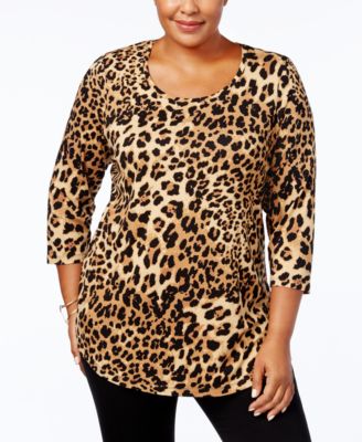 JM Collection - Plus Size Printed Top