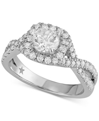 Macy's - Diamond Halo Engagement Ring (1-3/8 ct. t.w.) in 14k White Gold
