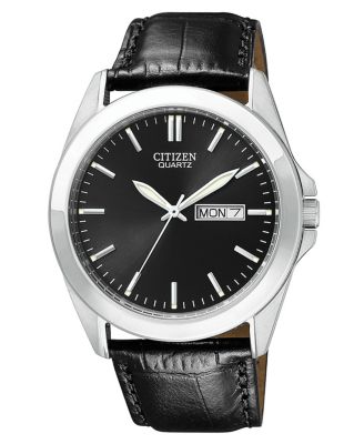 Citizen - Men's Black Croc Embossed Leather Strap Watch 41mm BF0580-06E