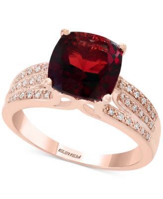 EFFY Collection - Garnet (3-1/4 ct. t.w.) and Diamond (1/5 ct. t.w.) Ring in 14k Rose Gold