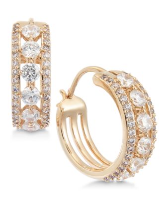 Eliot Danori - Crystal Triple-Row Hoop Earrings