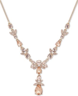 Givenchy - Gold-Tone Crystal Lariat Necklace, 16" + 3" extender
