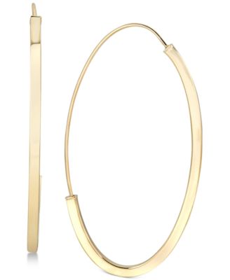 Italian Gold - Threader Hoop Earrings in 14k Gold