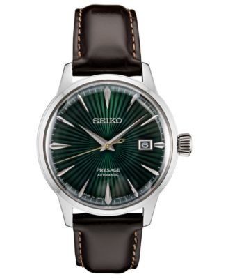 Seiko - Men's Automatic Presage Brown Leather Strap Watch 40.5mm