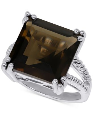 Macy's - Smoky Quartz Statement Ring (10 ct. t.w.) in Sterling Silver