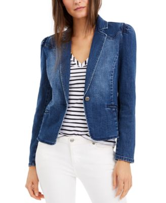 I.N.C. International Concepts - Puff-Sleeve Denim Blazer