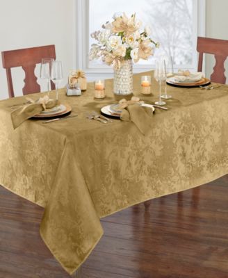 Elrene - Poinsettia  Jacquard Holiday Tablecloth