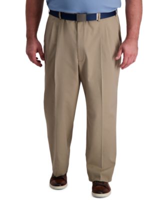 Haggar - Men's Big & Tall Classic-Fit Cool Right Performance Flex Pleated Solid Dress Pants
