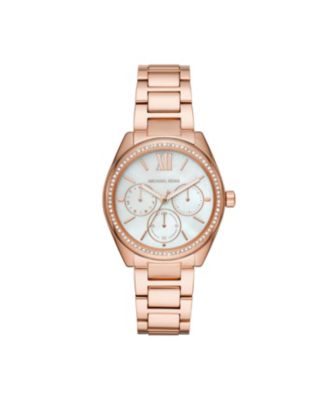 Michael Kors - Women's Janelle Multifunction Rose Gold-Tone Stainless Steel Bracelet Watch 36mm MK7095