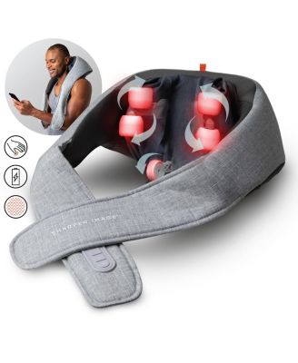 Sharper Image - Realtouch Shiatsu Massager, Warming Heat Soothes Sore Muscles, Nodes Feel Like Real Hands, Wireless & Rechargeable