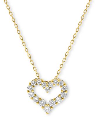 Macy's - Diamond Heart Pendant Necklace (1/2 ct. t.w.) n 14K Gold or 14K White Gold