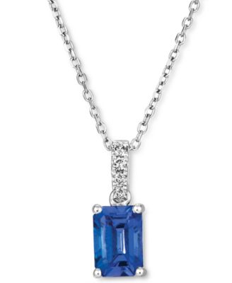 Le Vian - Blueberry Tanzanite (3/4 ct. t.w.) & Vanilla Diamond (1/20 ct. t.w.) Pendant Necklace in 14k White Gold