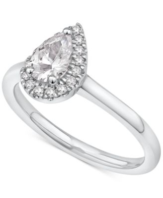 Macy's - Diamond Pear Halo Engagement Ring (5/8 ct. t.w.) in 14k White Gold