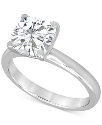 Badgley Mischka - Certified Lab Grown Cushion-Cut Solitaire Engagement Ring (3 ct. t.w.) in 14k White Gold