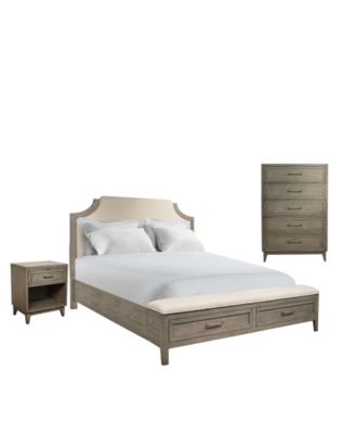 Furniture - Vogue 3pc Bedroom Set (Queen Bed, Chest & One Drawer Nightstand)
