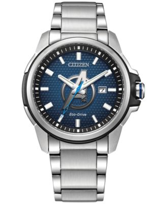 Citizen - Men's Eco-Drive Avengers: Infinity Saga Silver-Tone Stainless Steel Bracelet Watch 45mm