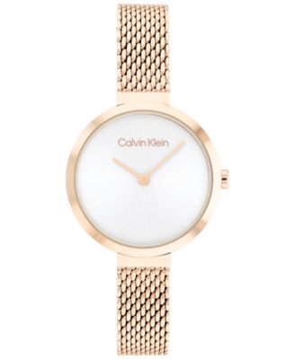 Calvin Klein - Women's Minimalistic Carnation Gold-Tone Mesh Bracelet Watch 28mm