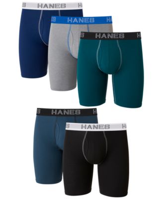 Hanes - Men's 5-Pk. Ultimate&reg; Stretch Longer Leg Boxer Briefs