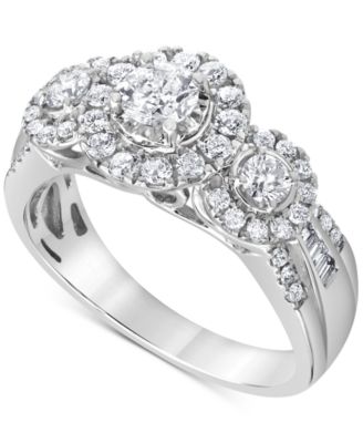 Macy's - Diamond Triple Halo Engagement Ring (1 ct. t.w.) in 14k White Gold