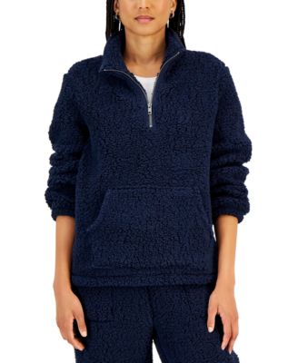 Style & Co - Women's Sherpa Quarter-Zip Pullover, Created for Macy's